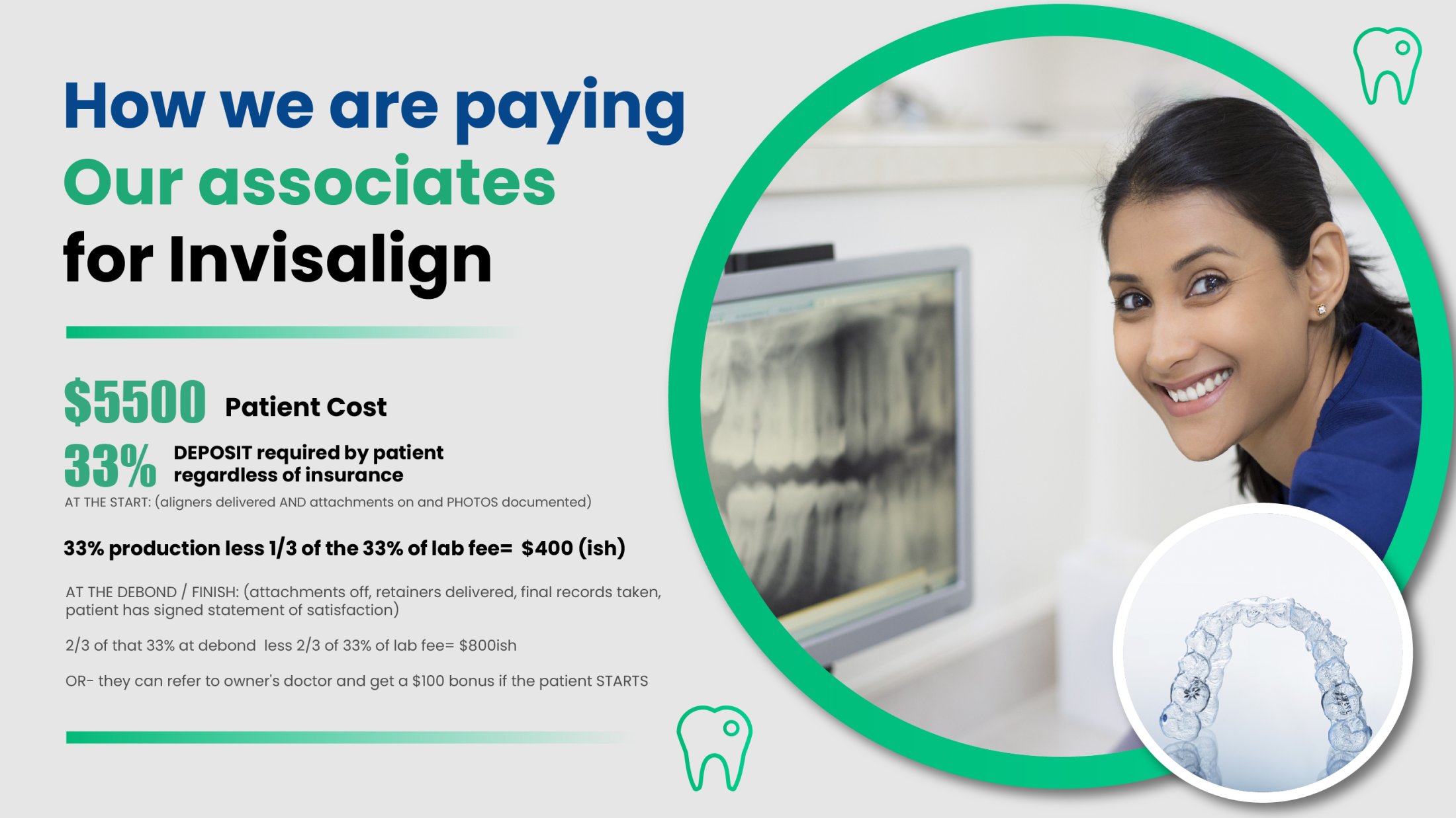 How we Pay our Associates for Invisalign W2