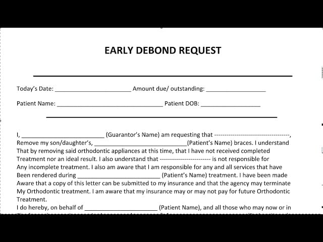 Early Debond/ Discontinuance Braces Consent Form Video Thumbnail