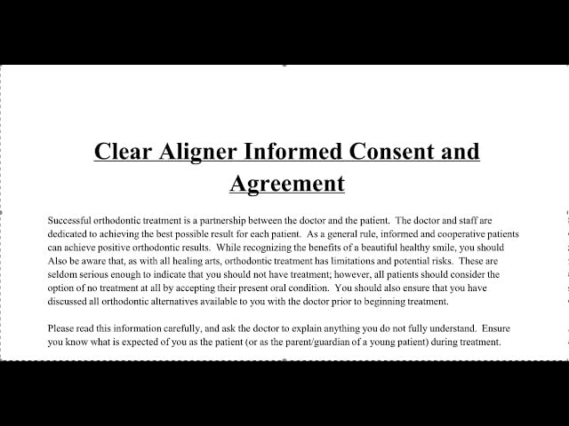 Clear Aligner Informed Consent Template Document White Label Aligners Video Thumbnail