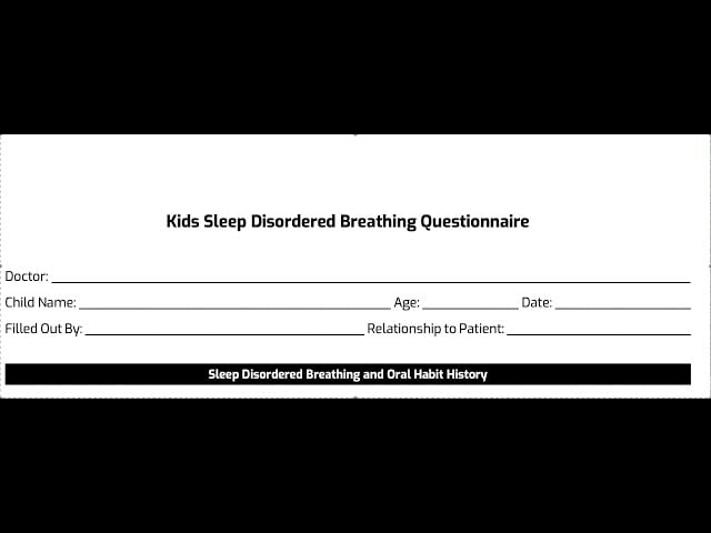 Kids SDB Questionnaire- Baseline Questionnaire For Oral Habits And SDB Risk Video Thumbnail