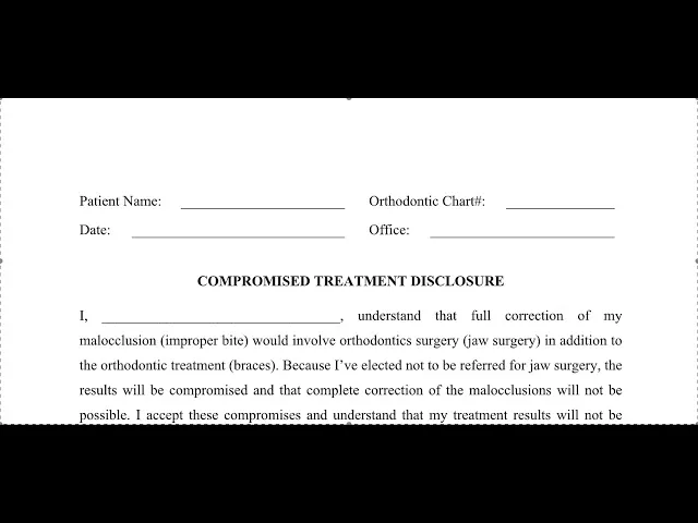 Compromised Treatment Disclosure Form Orthodontics Braces Jaw Surgery Video Thumbnail